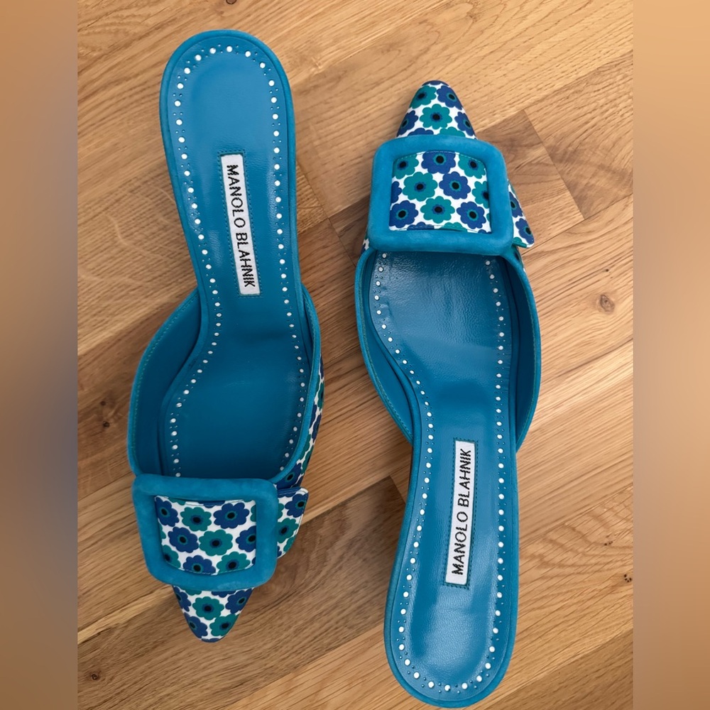 Blue floral manolos! Size 8.5.